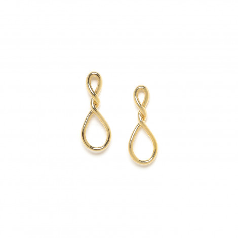 golden twisted post earrings "Accostage"