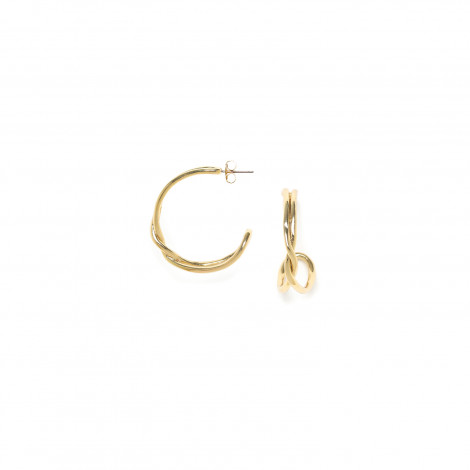 XL twisted creoles earrings golden "Accostage"