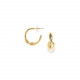 small twisted creoles earrings golden "Accostage" - Ori Tao