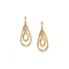 golden drop post earrings "Accostage" - Ori Tao