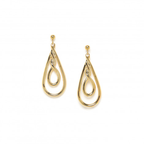 golden drop post earrings "Accostage"