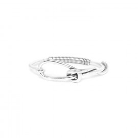 silvered spring rigid bracelet "Accostage" - Ori Tao