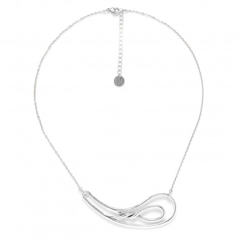 silvered plastron necklace "Accostage"
