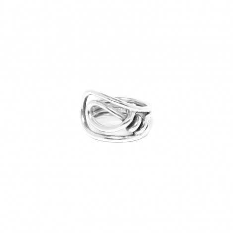 XL silvered ring "Accostage"
