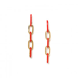 4 red rings post earrings "Boa vista" - Ori Tao