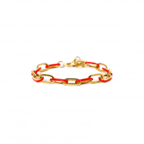 bracelet ajustable chaine rouge "Boa vista"