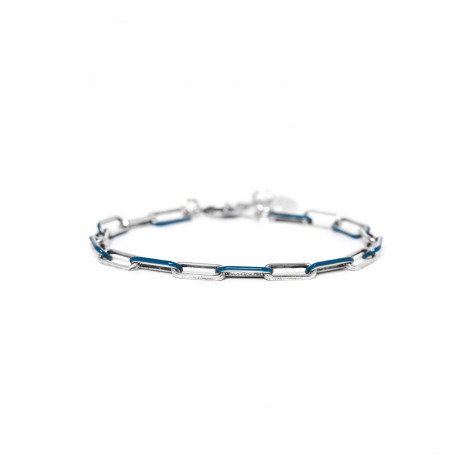 bracelet ajustable chaine fine blue "Boa vista"