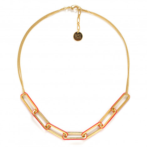 collier ajustable 7 anneaux rouges "Boa vista"