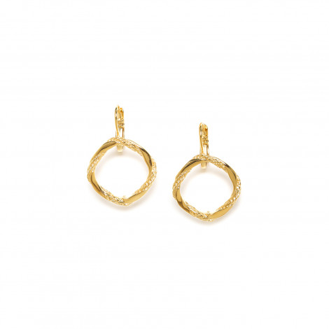 ring golden french hook earrings "Braids"