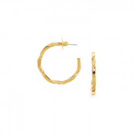 golden creoles earrings "Braids" - Ori Tao