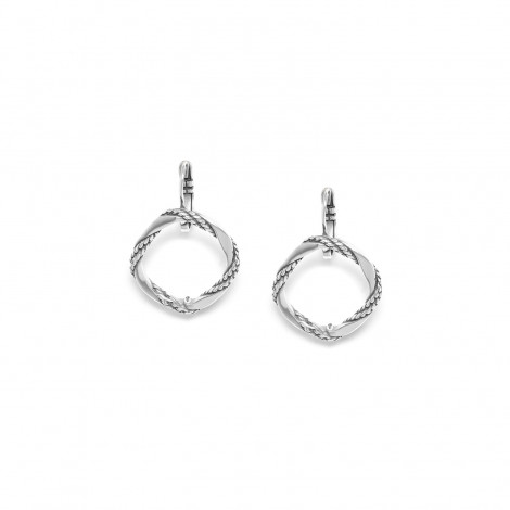 silvered french hook earrings "Braids"