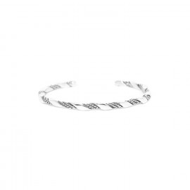 silvered rigid bracelet "Braids" - Ori Tao
