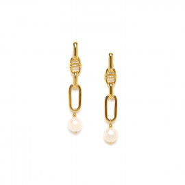 golden long post earrings "Brooklyn" - Ori Tao
