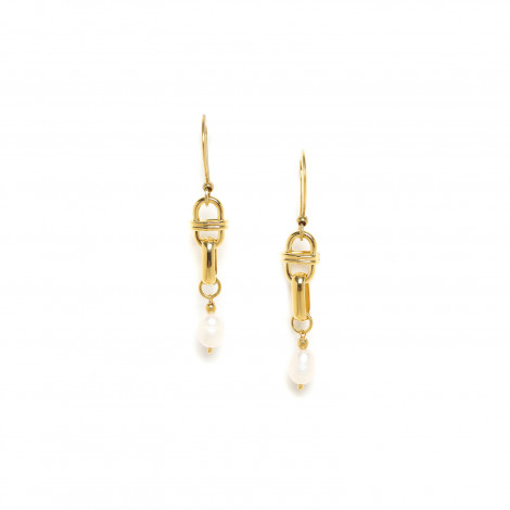 hook earrings with pearl golden "Brooklyn"