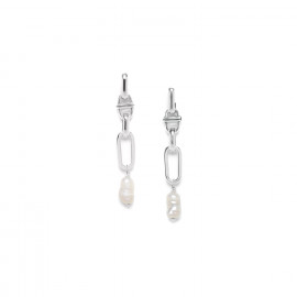long post earrings silvered "Brooklyn" - Ori Tao