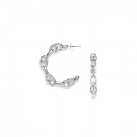 silvered creoles earrings "Brooklyn" - Ori Tao