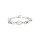 bracelet ajustable perle centrale métal argenté "Brooklyn" - Ori Tao