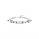 duo bracelet pearl & silvered chain "Brooklyn" - Ori Tao