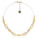 white pearl short necklace golden "Brooklyn" - Ori Tao