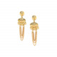 boucles d'oreilles poussoir petit modèle chaine dorée "Castella" - Ori Tao