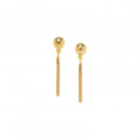 golden post earrings with tassel "Castella"