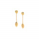 golden post earrings with dangle "Castella" - Ori Tao