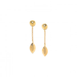 golden post earrings with dangle "Castella" - Ori Tao
