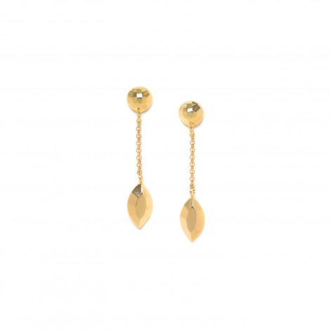 golden post earrings with dangle "Castella"