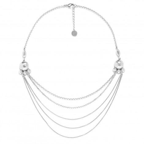 silvered plastron necklace "Castella"