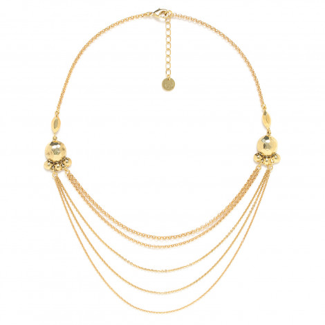 collier plastron multichaines dorées à l'or fin "Castella"