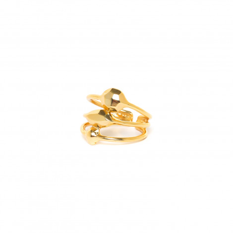 bague ajustable 3 anneaux dorés à l'or fin "Castella"