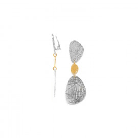 clip earrings with stripes elements "Empreinte" - Ori Tao