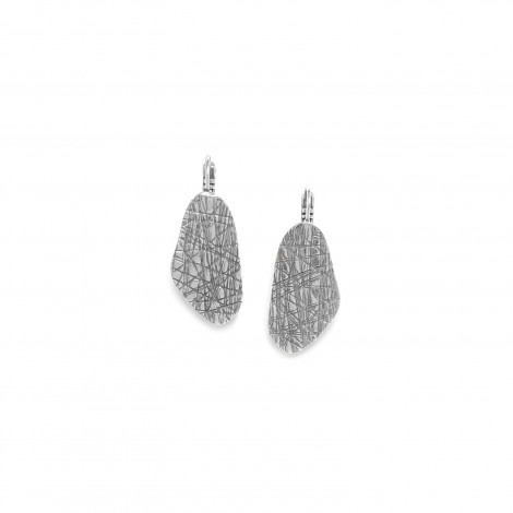 french hook earrings with striped element "Empreinte"