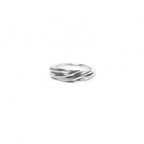 silvered ring size 54 "En vrille"