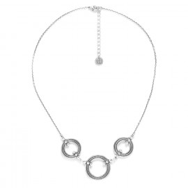 collier court 3 anneaux métal argenté "Enzo" - Ori Tao