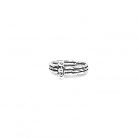 adjustable silvered ring "Enzo"