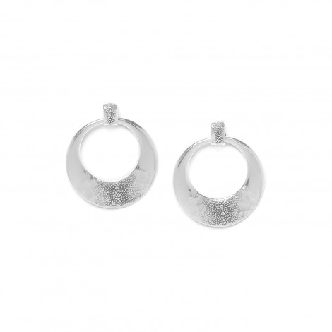 silvered gypsy post earrings "Manta"