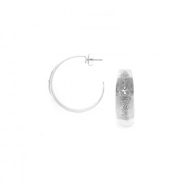 silvered creoles earrings "Manta" - Ori Tao