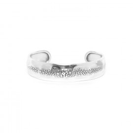 silvered rigid bracelet "Manta" - Ori Tao