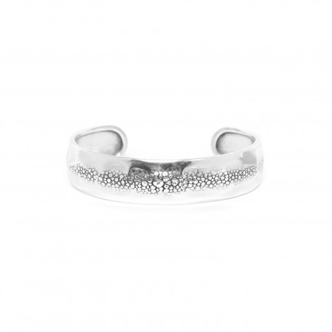 silvered rigid bracelet "Manta"