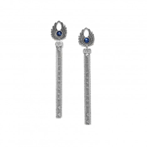 XL blue post earrings "Mon ange"