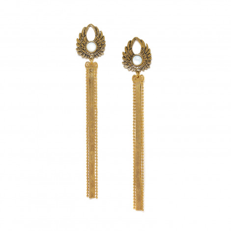 XL golden post earrings "Mon ange"