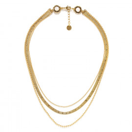 collier court 3 rangs chaines dorées à l'or fin "Mon ange" - Ori Tao