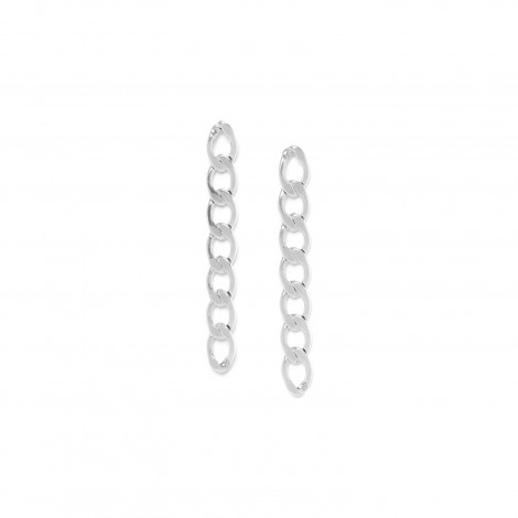 silvered chain post earrings "Rimini"