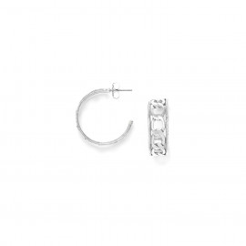 silvered creoles earrings "Rimini" - Ori Tao