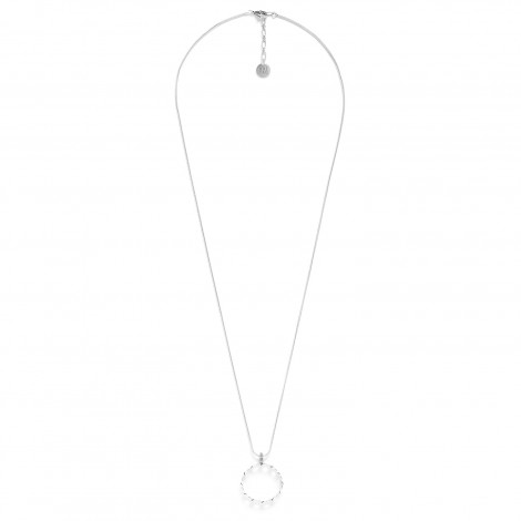 silvered long necklace with pendant "Rimini"