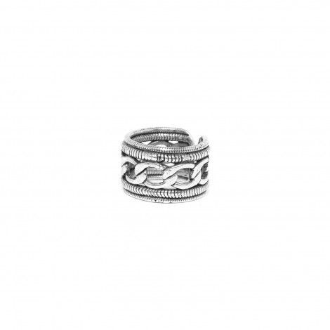 silvered XL ring "Rimini"