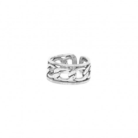 silvered adjustable ring "Rimini"