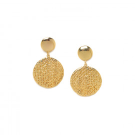 2 discs golden post earrings "Viper" - Ori Tao