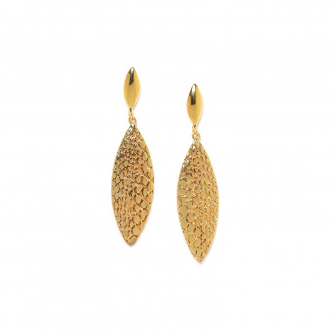 long golden post earrings "Viper"